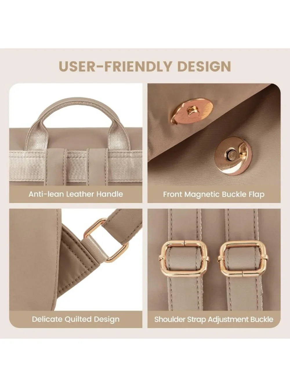 Chic Mini Backpack Purse for Women | Cute Daypack with Anti-Theft Pocket for